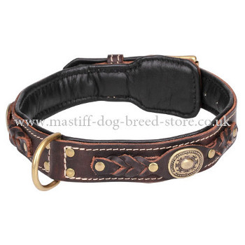 Luxury Handmade Leather Dog Collars for Large Dogs