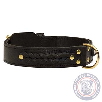 Braided Mastiff Leather Dog Collar