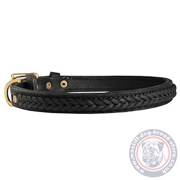 Braided Leather Dog Collar