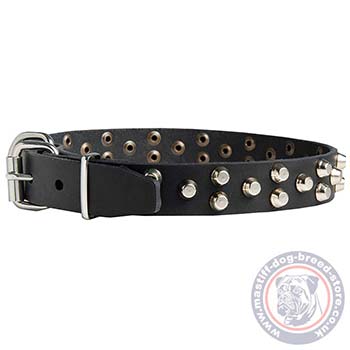 Bullmastiff Leather Dog Collar with Buckle