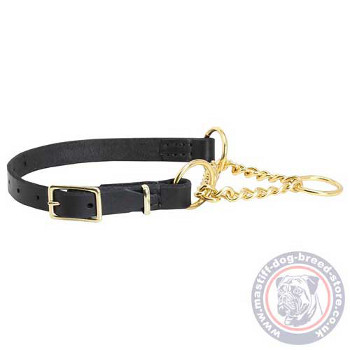 Martingale Leather Dog Collar for Mastiff