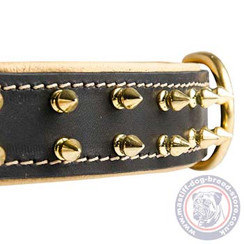Soft Leather Dog Collar with Spikes