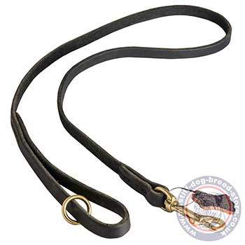 Leather Dog Leash with Handle for Mastiff