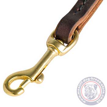 Leather Mastiff Leash with Brass O-Ring and Snap Hook