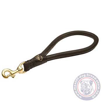Round Leather Dog Lead-Handle