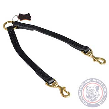 Leather Dog Lead Coupler for Mastiff Dogs
