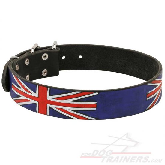 Handmade Dog Collar for Mastiff Training and Walking "Union Jack"