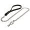 Dog Chain Lead with Sprenger Snap Hook and Soft Leather Handle