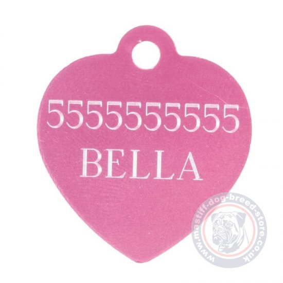 Heart-Shaped Dog ID Tags in Various Colors