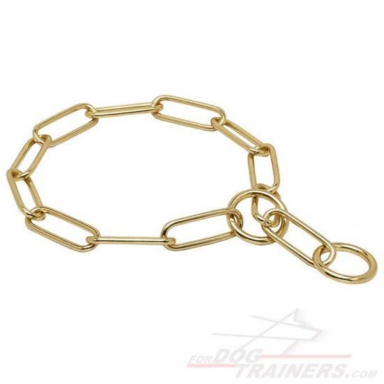 Dog Collar Choker for Mastiff, Brass Fur Saver with 4 mm Gauge