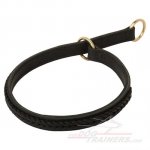 Leather Choke Dog Collar For Great Dane "Rattlesnake"