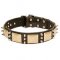 Handmade Dog Collars with Spikes and Plates for Mastiff Brave Style