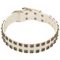 White Studded Dog Collar for Bullmastiff for Sale