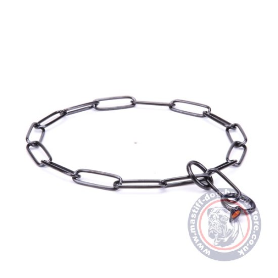 Black Stainless Steel Dog Chain with Long Links for Mastiff