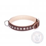 Leather Dog Collar For Mastiff "Cone"