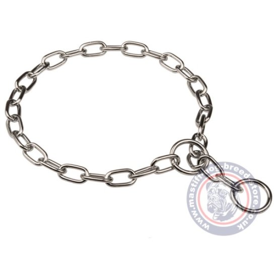 Mastiff Dog Chain Choker with Wide Links and Chrome Plating