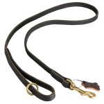 Leather Dog Leash with Handle for Mastiff Walking