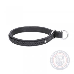 Braided Leather Choke Dog Collar for Mastiff Training