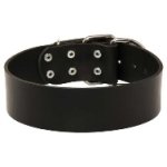 Extra Wide 2 Inch Leather Dog Collar for Mastiff Large Breeds