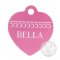 Heart-Shaped Dog ID Tags in Various Colors