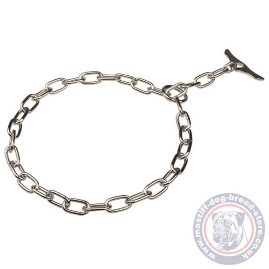 Herm Sprenger Chain Collar for Mastiff with Toggle 3.25 mm Wire