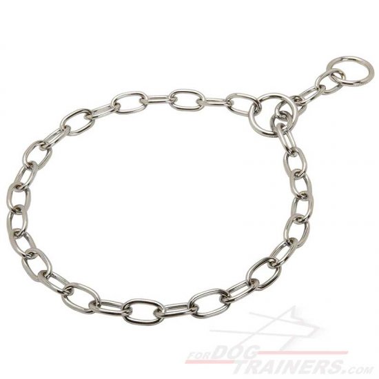 Steel Dog Chain Collar for Mastiff, 3.2 mm Chrome Plated Wire