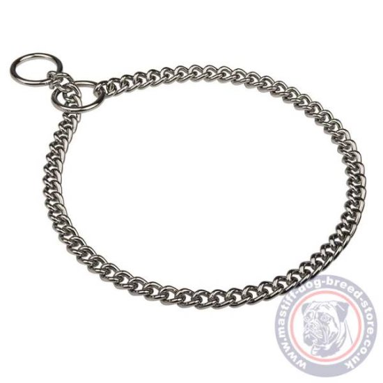 3 mm HS Choke Chain Dog Collar with Chrome-Plating for Mastiff Breeds