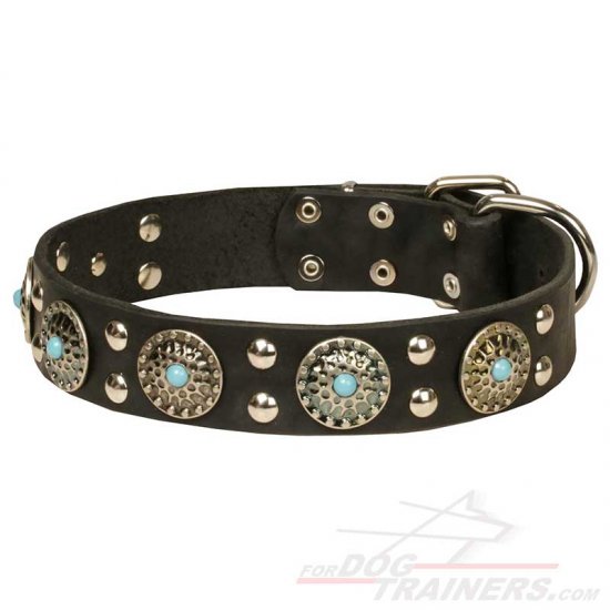 Luxury Dog Collar Designs for Big Dogs with Studs and Rinestones