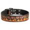Fashion Dog Collar with Painted Design 'Flame'