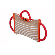 Thick Jute Bite Pillow with Three Handles for Mastiff Training 4 in Wide