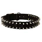 Nylon-dog-collar-with-two-rows-of-spikes-S33N