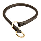 Rolled Leather Choke Collar for Cane Corso Training