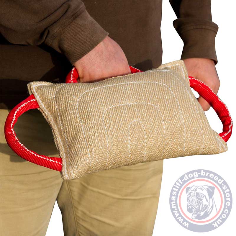 thumbnail image 2 of Buy Dog Tug Bite Pillow Jute Bite Chewing Fetch Toy Puppy Training Interactive Play Online At 2 of 11
