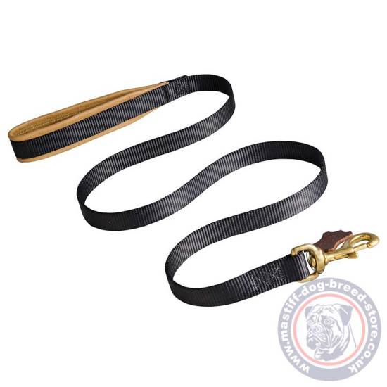 Strong Nylon Mastiff Leash with Soft Nappa Padded Handle