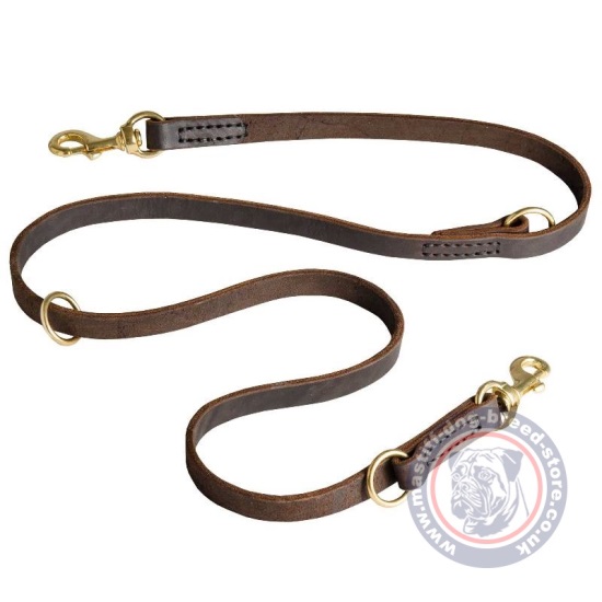 Multi Dog Leash with 2 Hooks 3 Rings Strong for Big Mastiffs