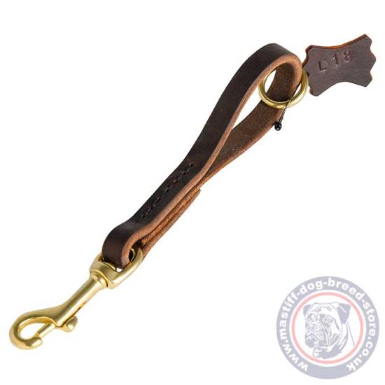 Short Dog Leash Leather, Pull Tab Dog Leash